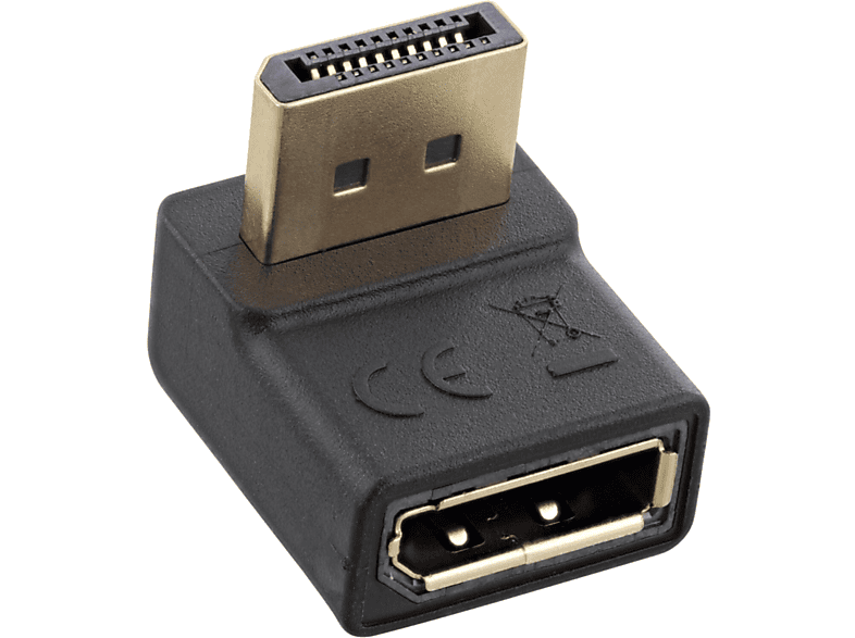 Adapter, Displayport gewinkelt / INLINE DisplayPort nach DVI oben VGA / Stecker / zu InLine® Buchse, / HDMI