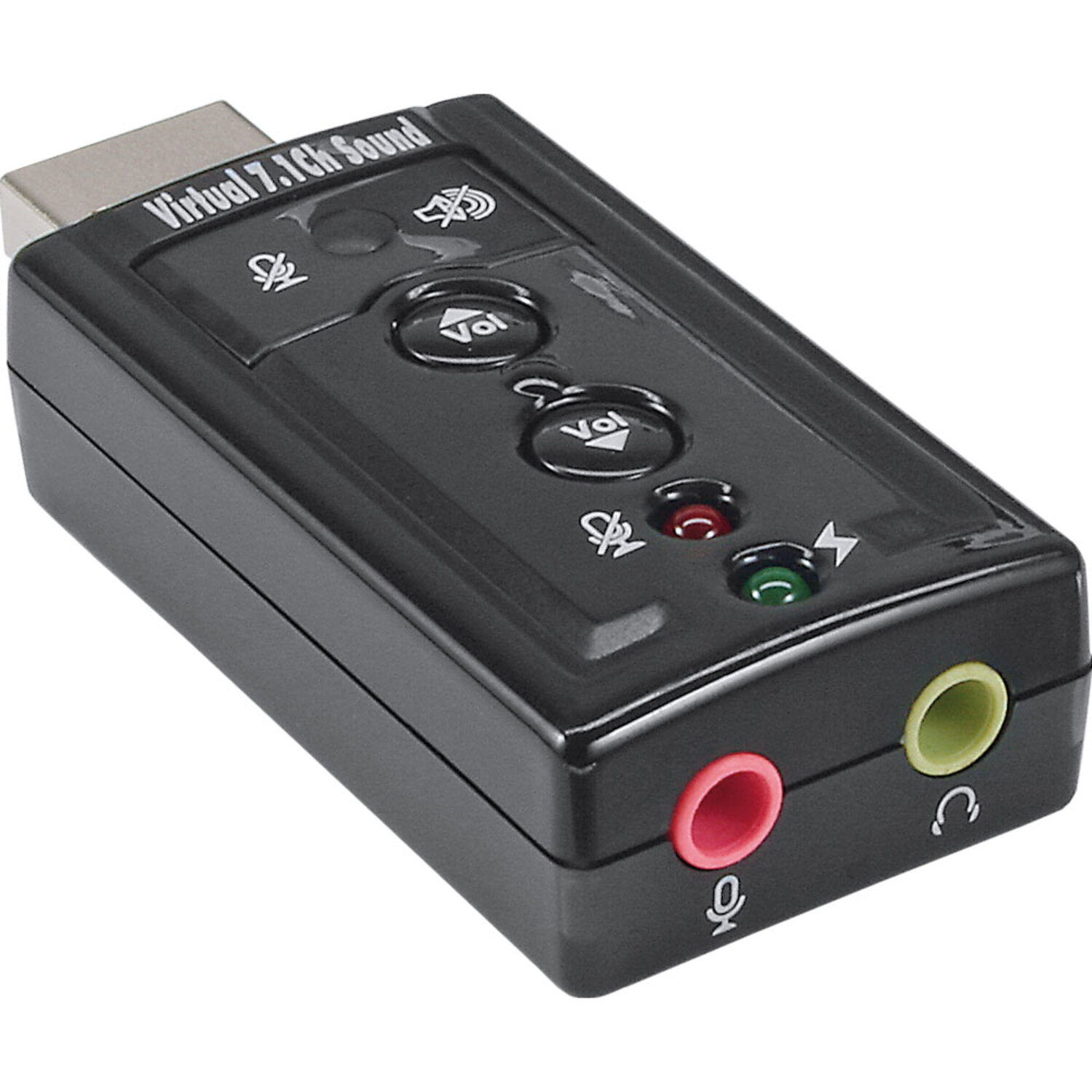 InLine® Audiokonverter Sound virtuellem 7.1 / Audio Surround INLINE USB mit Soundkarte,