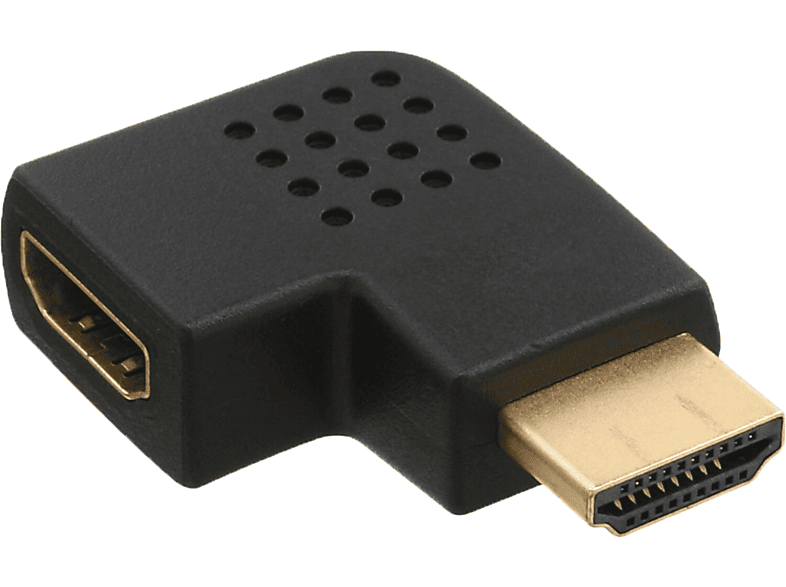 INLINE InLine® / Adapter, mini Buchse, HDMI Stecker DVI / / HDMI gewinkelt, HDMI / links HDMI zu / seitlich