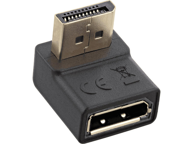 INLINE InLine® DisplayPort gewinkelt zu VGA Displayport nach Stecker / Buchse, DVI / Adapter, / unten / HDMI