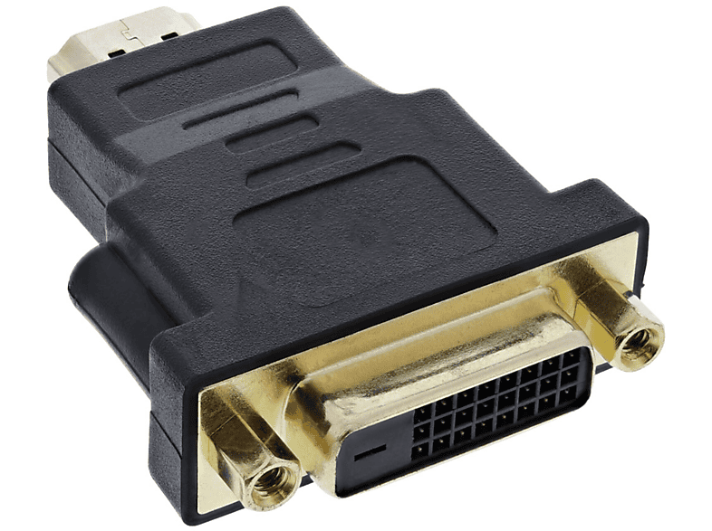 INLINE InLine® HDMI-DVI Adapter, HDMI Stecker auf DVI Buchse, 4K2K Kontakte HDMI zu HDMI / DVI / mini HDMI