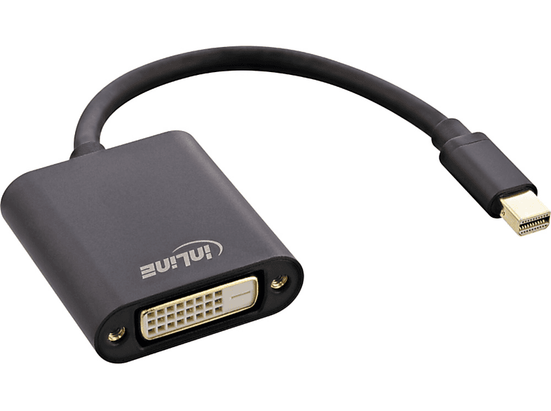 INLINE InLine® Mini DisplayPort zu DVI Adapter Aluminium, schwarz, 0