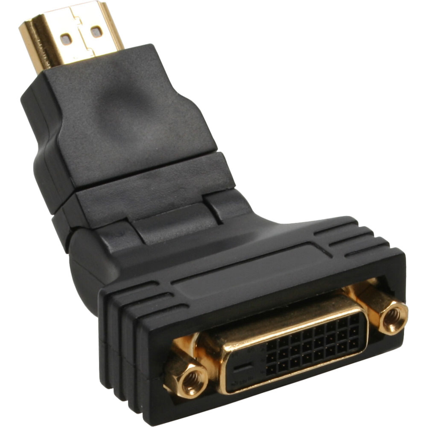 / Bu, St 24+1 180° InLine® INLINE HDMI / Adapter, mit auf / HDMI / 19pol zu HDMI mini DVI Winkel, HDMI-DVI