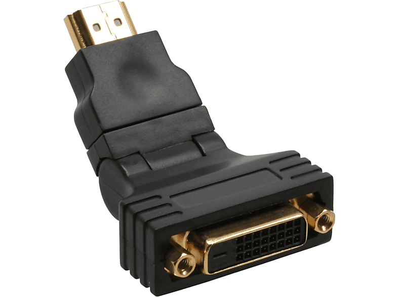 INLINE InLine® HDMI-DVI Adapter, HDMI zu / 19pol 180° HDMI St 24+1 / Winkel, / DVI mit auf mini / HDMI Bu