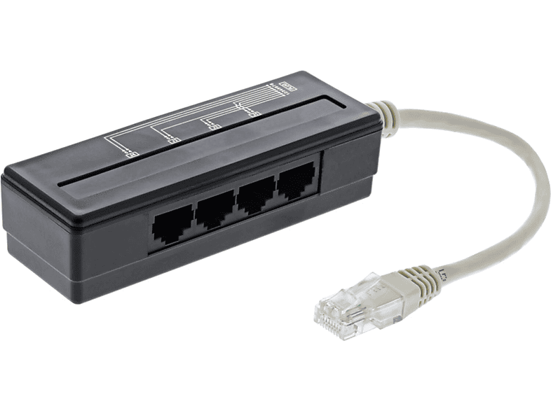 INLINE InLine® 4fach Telefon Port Splitter, RJ45 Stecker an 4x Buchse