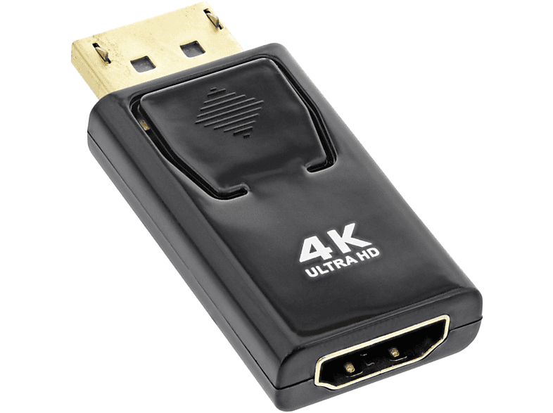 INLINE InLine® Konverter DisplayPort Stecker auf HDMI Buchse, 4K/60Hz, mit Audio Adapter / Video
