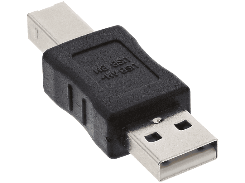 INLINE InLine® USB 2.0 Adapter, Stecker A auf B Adapter / Konverter USB 2.0 USB 2.0 Adapter, schwarz