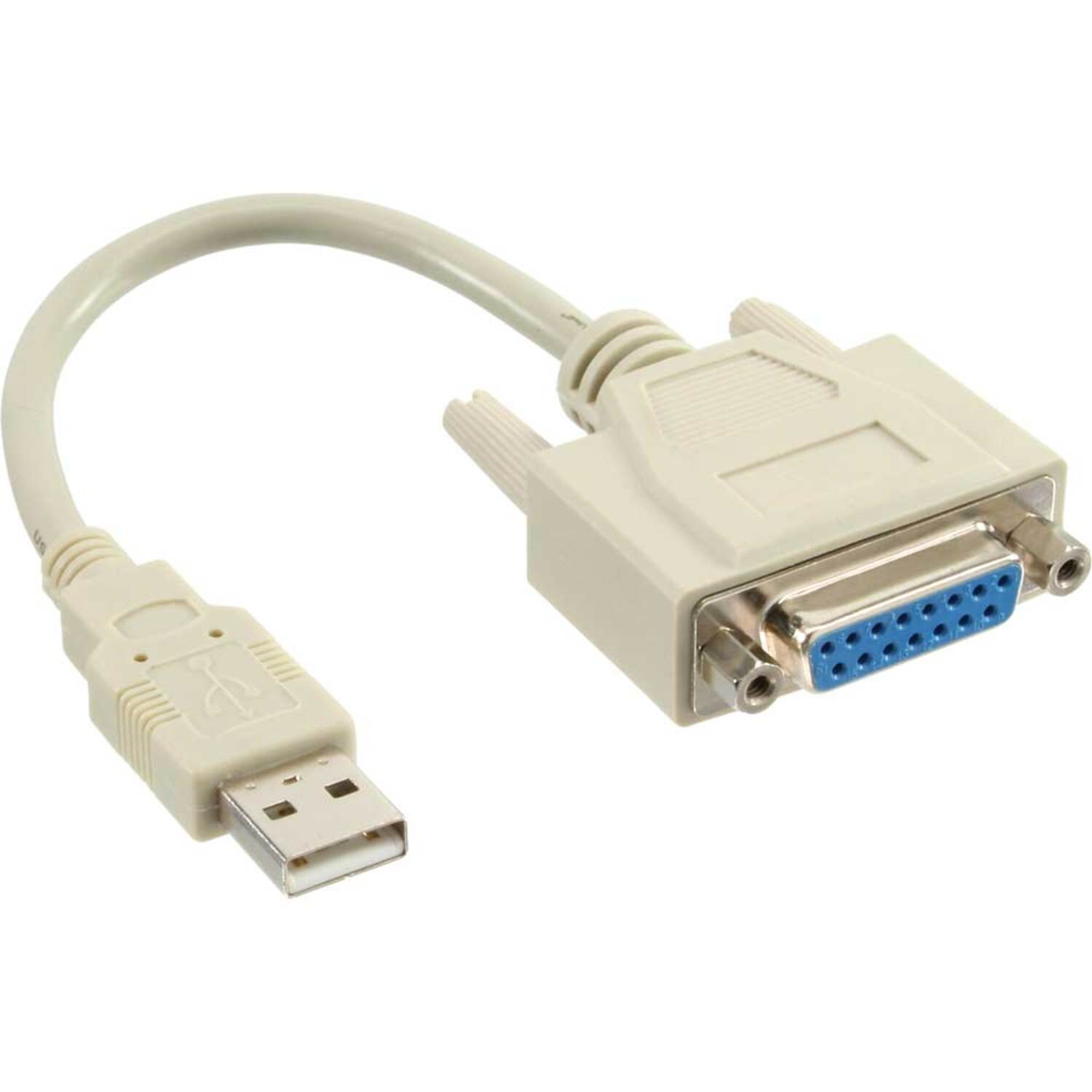 InLine® beige Konverter / A 15pol Kabel, PS/2, Adapter Stecker zu USB USB INLINE USB Buchse auf