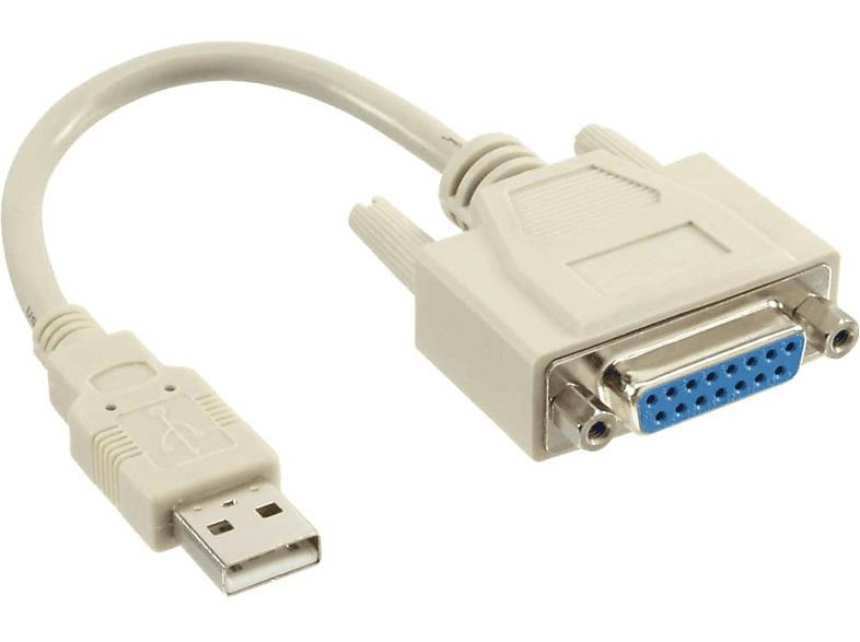 INLINE InLine® USB Adapter zu USB 15pol Kabel, beige PS/2, Buchse auf A Stecker USB / Konverter