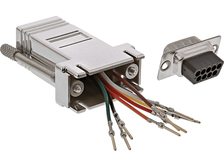Datenadapter Stecker Changer InLine® Adapter, / INLINE an Sub metallisiert (9/15/25polig/RJ45), D Gender / / mehrfarbig RJ45 Buchse, 9pol