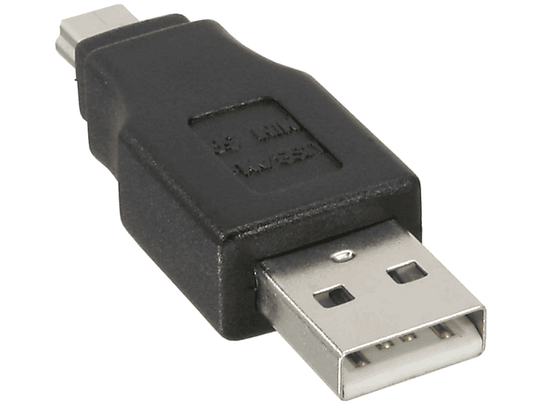 INLINE InLine® USB 2.0 Adapter, Konverter 2.0 Stecker Mini-5pol Adapter Adapter, auf A / USB schwarz