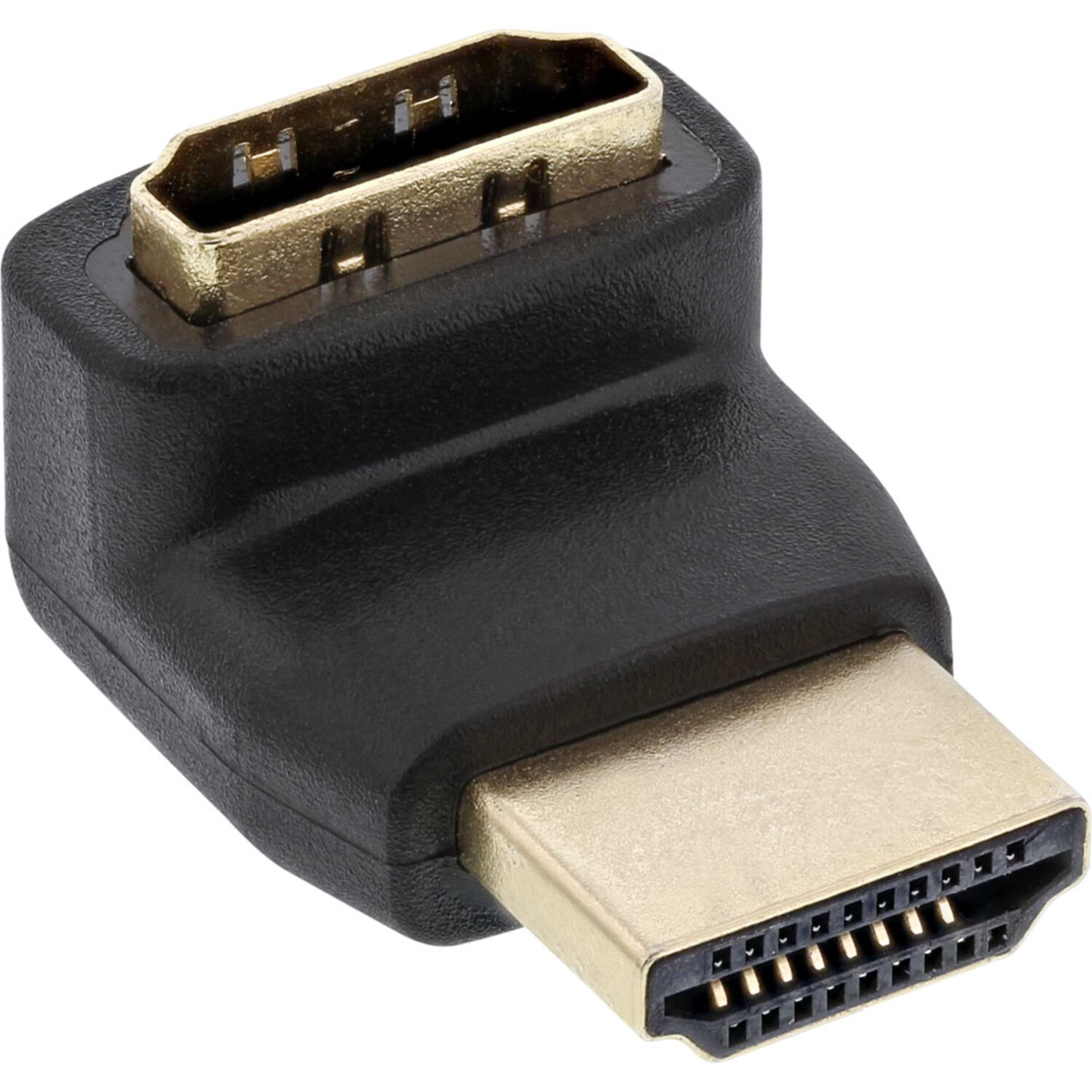 HDMI Adapter, gewinkelt oben, HDMI INLINE / Buchse, HDMI InLine® / zu DVI / Stecker HDMI vergoldete / mini