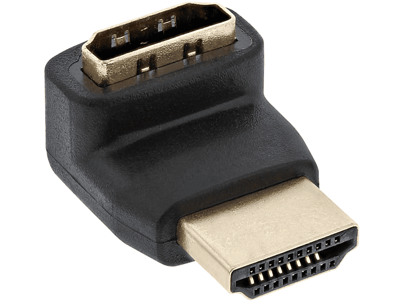 HDMI Adapter, gewinkelt oben, HDMI INLINE / Buchse, HDMI InLine® / zu DVI / Stecker HDMI vergoldete / mini