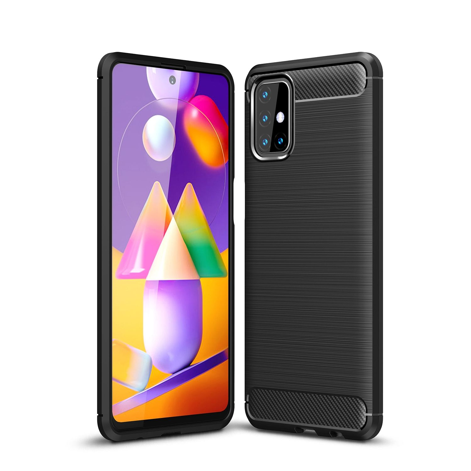 Samsung, M31s, Schutzhülle, Galaxy DESIGN Backcover, KÖNIG Schwarz