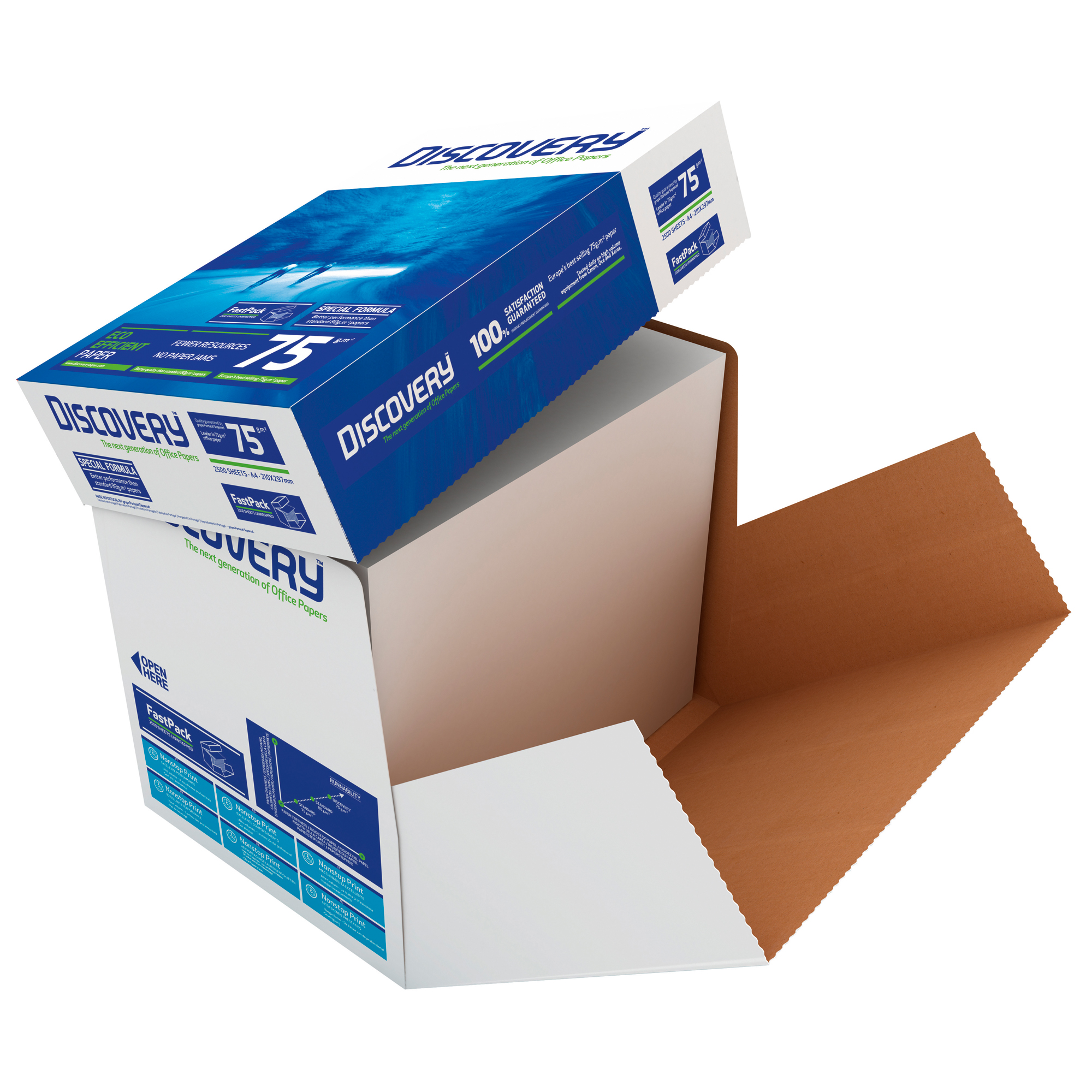 Packung 1 A4 DIN Kopierpapier 834270A75S A4 2.500 75g/qm DISCOVERY weiß Kopierpapier Bl./Pack.