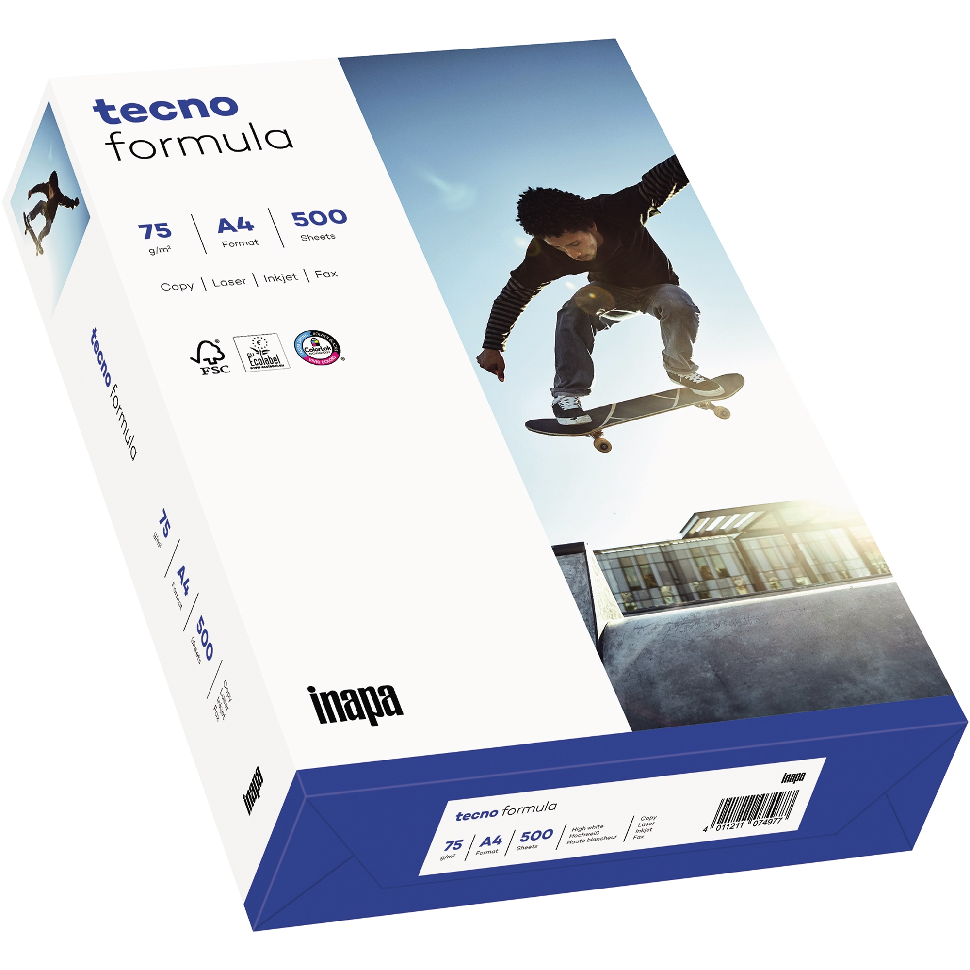 TECNO 75g 1 A4 Kopierpapier Packung 500 formula A4 INAPA 2100011489 Bl./Pack. Kopierpapier