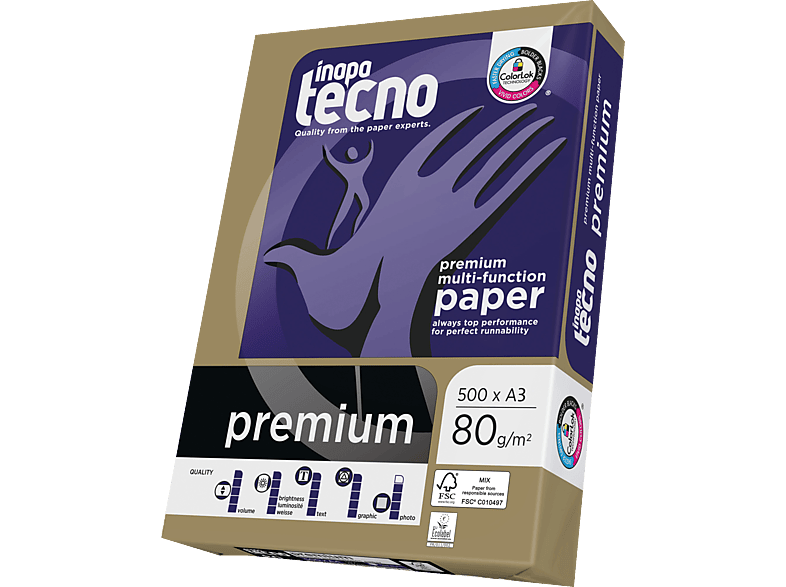 INAPA TECNO Kopierpapier premium 526108019422 DIN A3 500 Bl./Pack. Kopierpapier A3 1 Packung