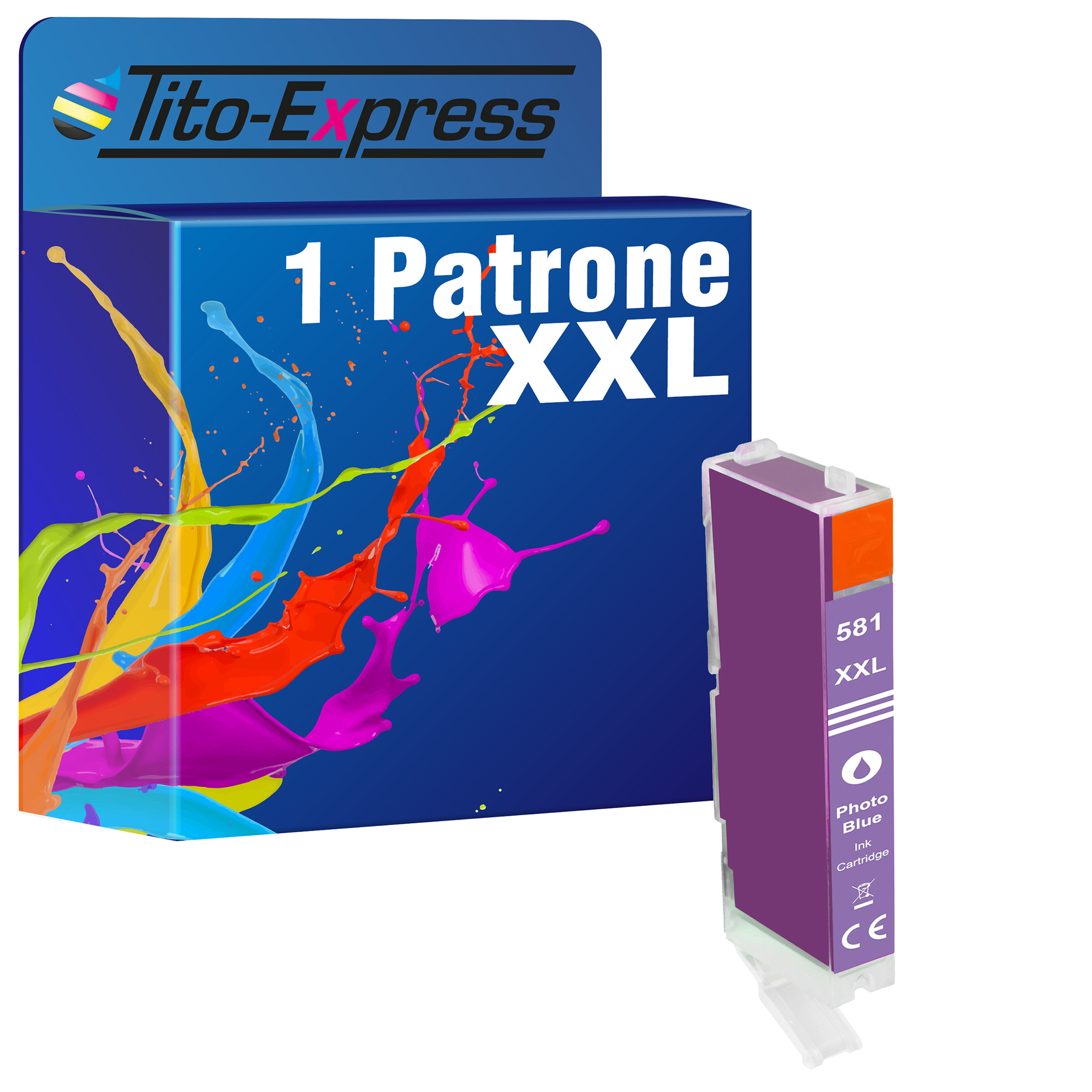 TITO-EXPRESS PLATINUMSERIE 1 Patrone ersetzt Canon CLI-581 (1999C001) Photocyan Tintenpatrone XXL