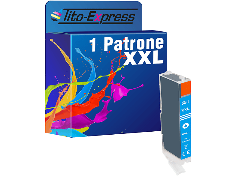 TITO-EXPRESS PLATINUMSERIE 1 Patrone ersetzt Canon CLI-581 XXL Tintenpatrone cyan (1995C001)