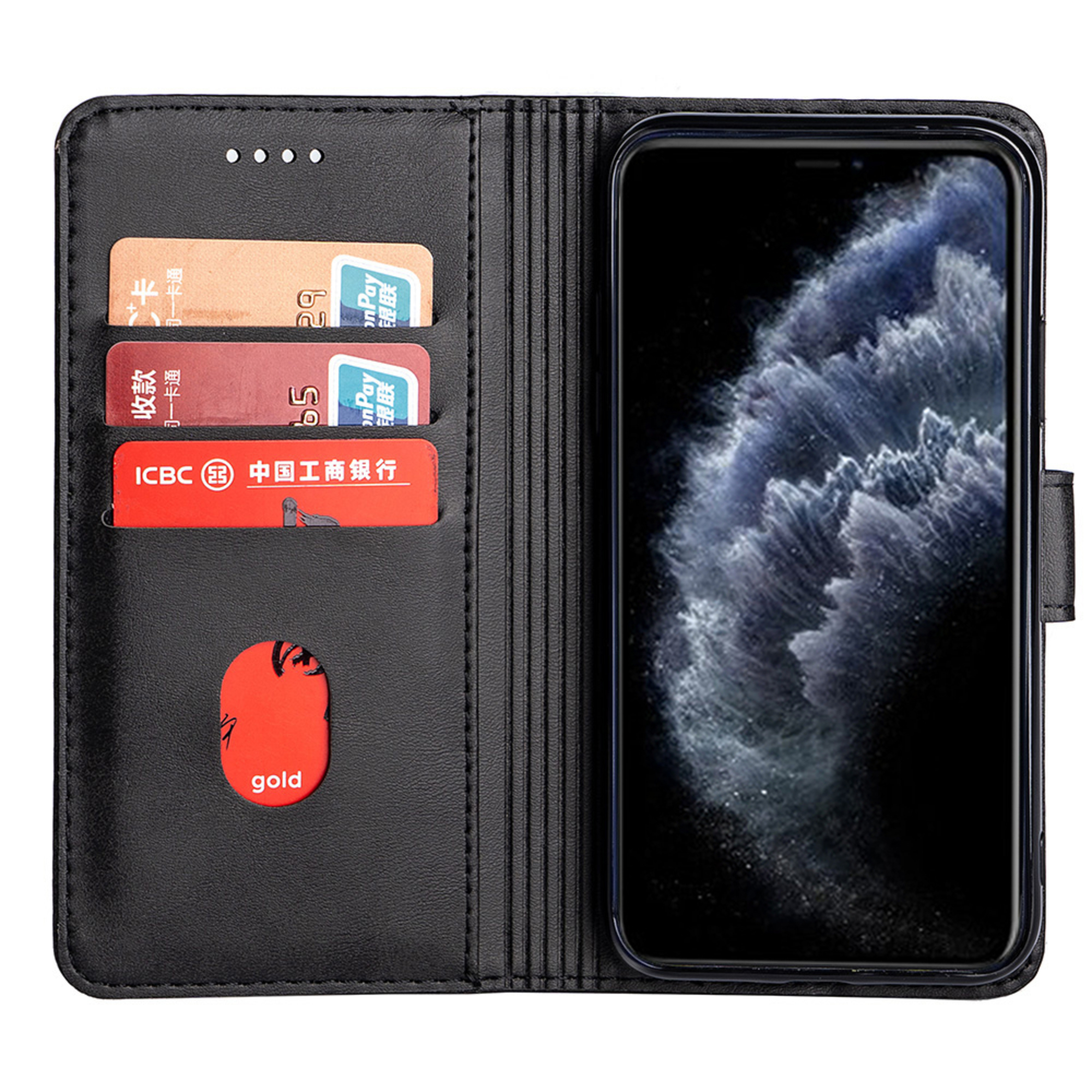 HBASICS Handyhülle, Bookcover, Huawei, Huawei P30 Pro, Schwarz
