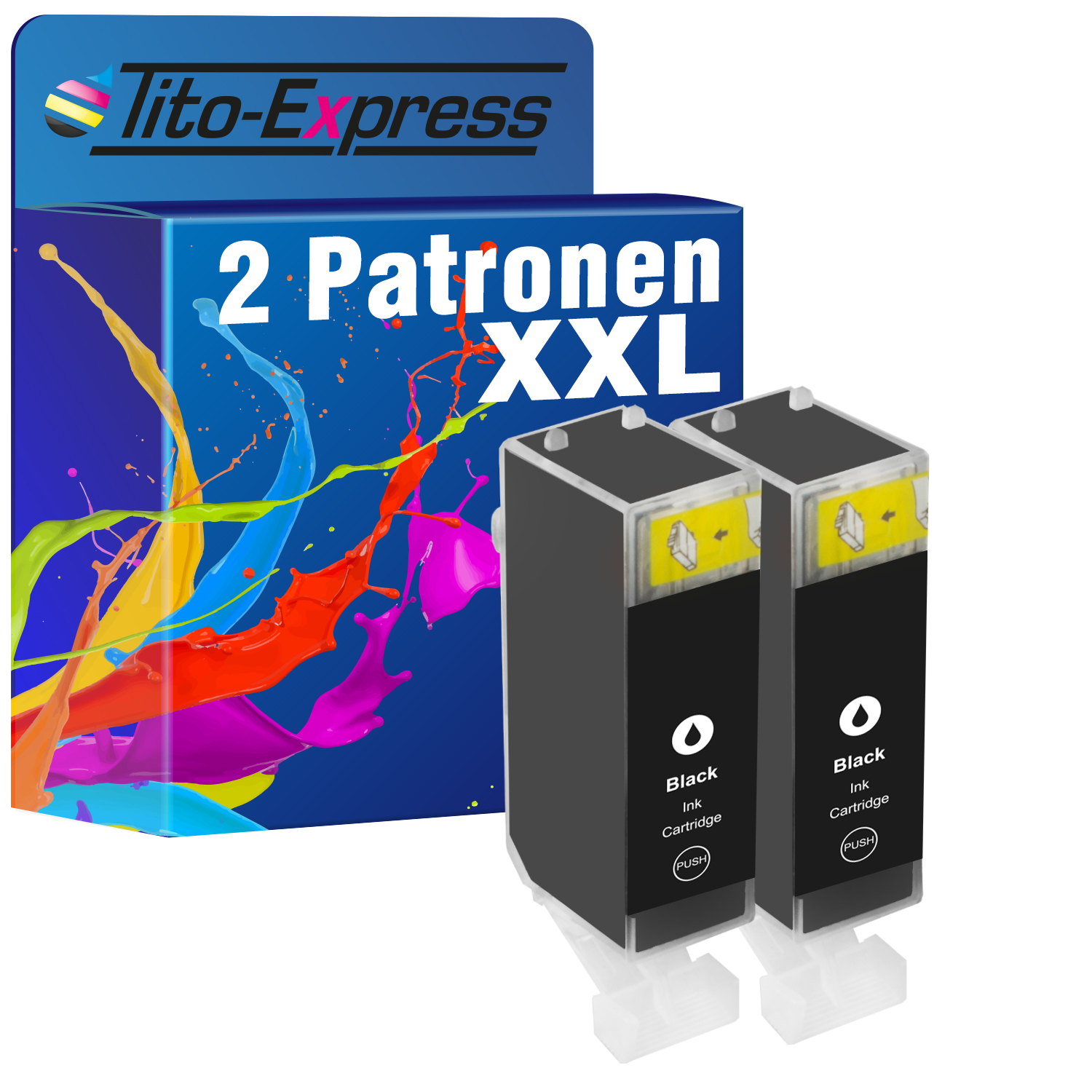 Tintenpatronen Set TITO-EXPRESS PGI-5XL black (PGI5) ersetzt PLATINUMSERIE Canon 2er