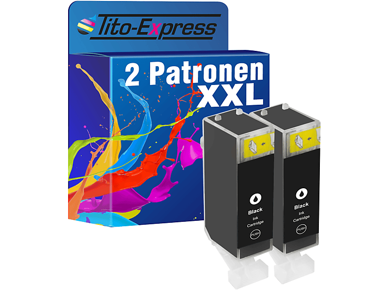 TITO-EXPRESS PLATINUMSERIE 2er Set ersetzt Canon PGI-5XL Tintenpatronen black (PGI5)