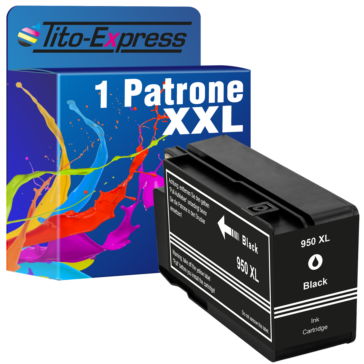 Tintenpatrone ersetzt Patrone 1 950 HP TITO-EXPRESS black (CN045AE) PLATINUMSERIE XL