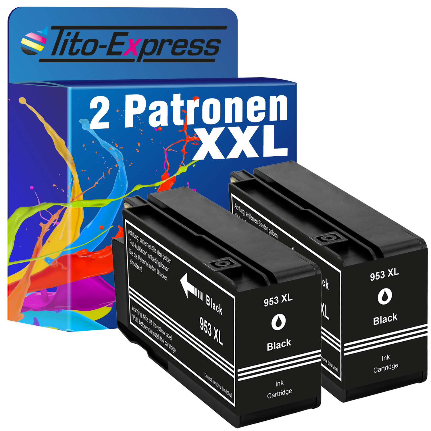 TITO-EXPRESS PLATINUMSERIE 2 Patronen XL ersetzt HP Tintenpatronen (L0S70AE) 953 Black