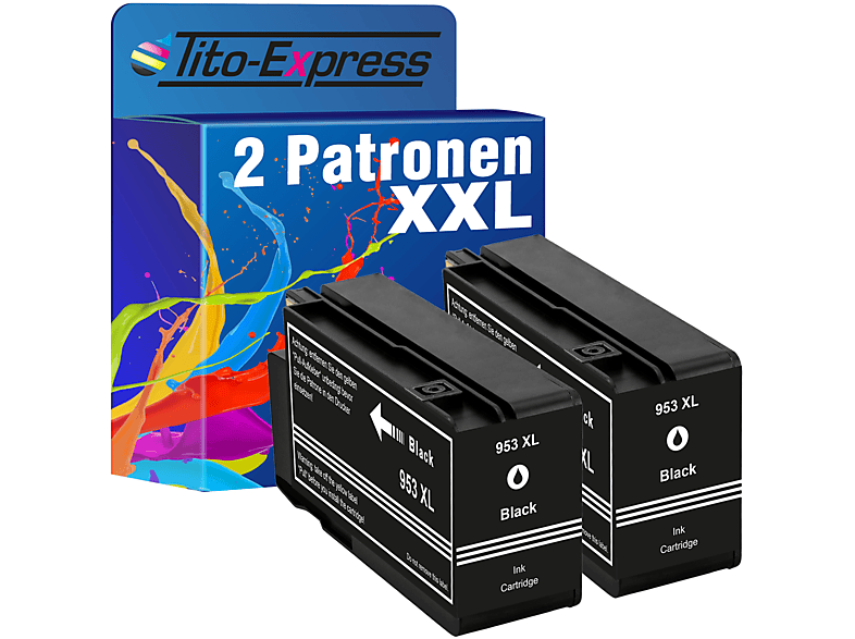 TITO-EXPRESS PLATINUMSERIE 2 Patronen ersetzt (L0S70AE) XL 953 Tintenpatronen Black HP