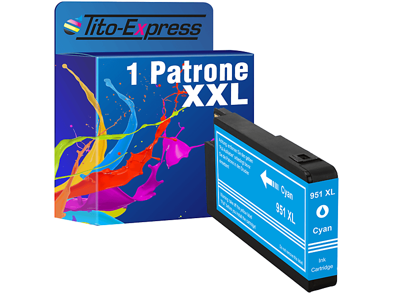 HP XL Cyan ersetzt 951 Patrone 1 Tintenpatrone PLATINUMSERIE (CN046AE) TITO-EXPRESS