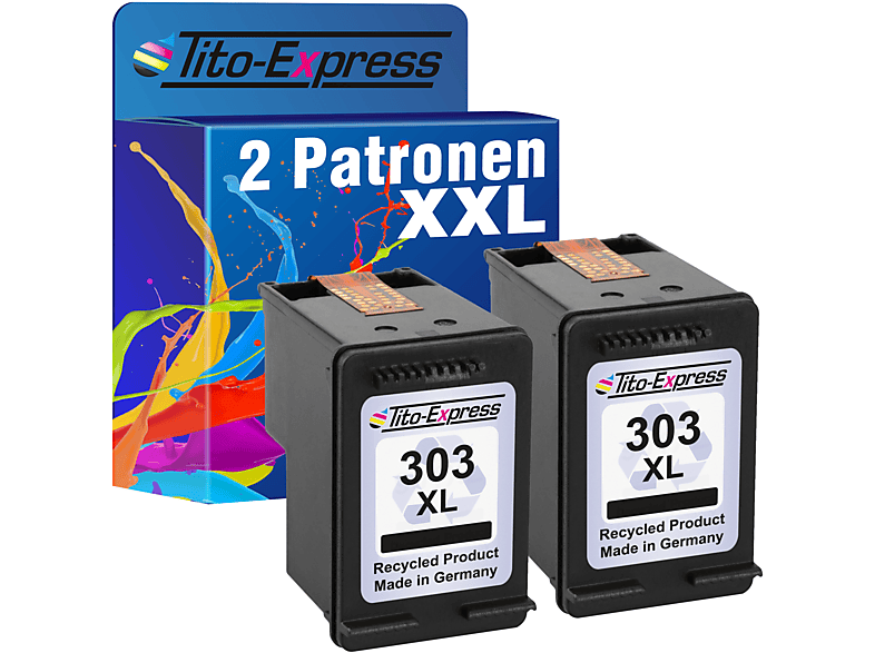 XL Black Tintenpatronen 2er HP TITO-EXPRESS PLATINUMSERIE (T6N04AE) ersetzt Set 303