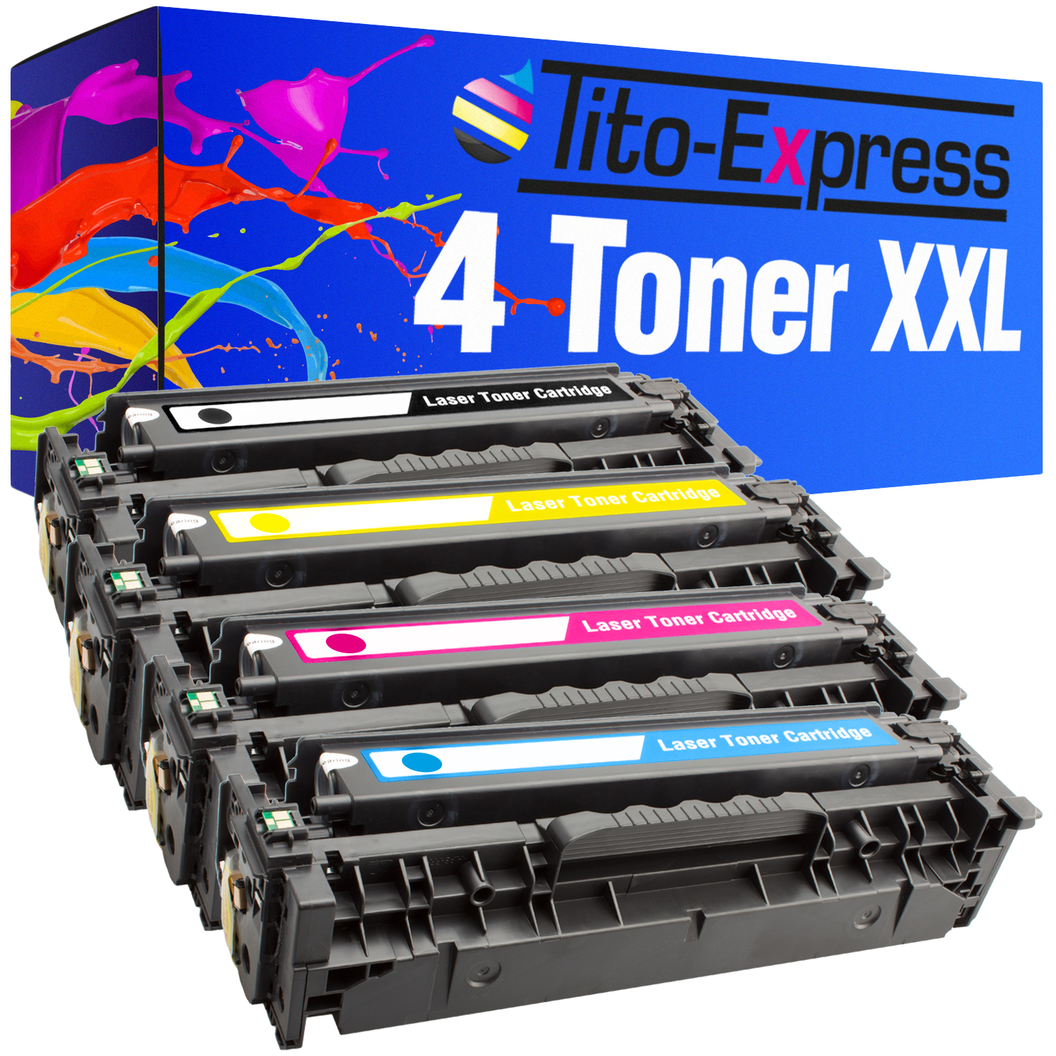 TITO-EXPRESS PLATINUMSERIE 4 Toner Toner 305X ersetzt cyan CE412A CE411A ,magenta, CE413A) yellow HP 305A (CE410X black
