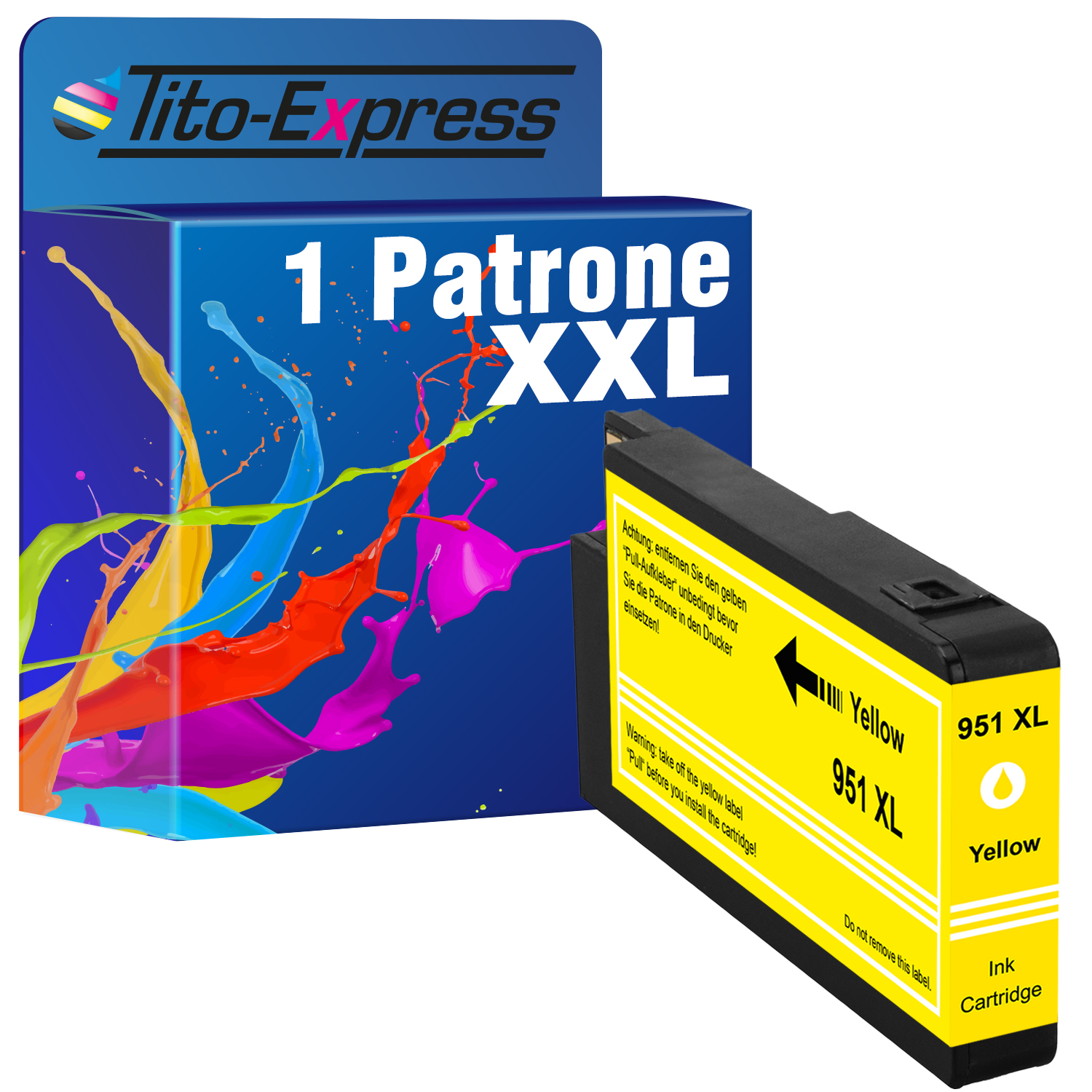 (CN048AE) Tintenpatrone ersetzt XL Patrone 1 HP TITO-EXPRESS PLATINUMSERIE Yellow 951