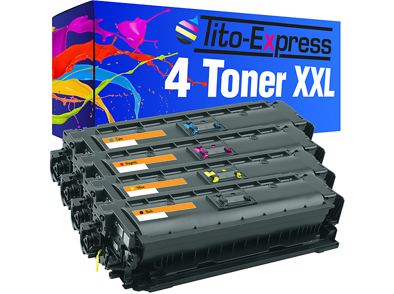 TITO-EXPRESS PLATINUMSERIE 4 CF362X 508X black, magenta, CF361X (CF360X cyan, Toner CF363X) HP ersetzt Toner yellow