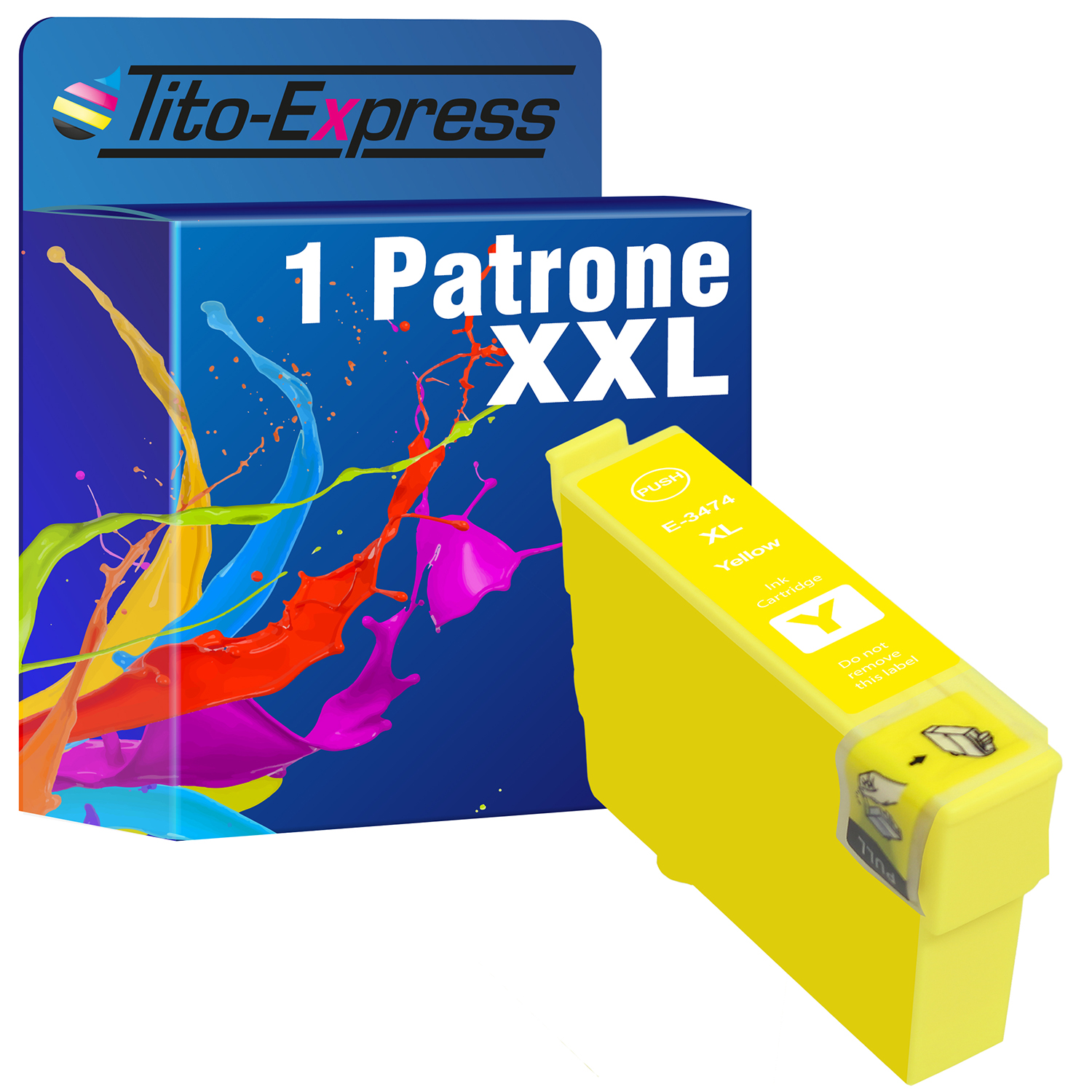 1 Epson Yellow Patrone (C13T34744010) TITO-EXPRESS T3474 Tintenpatrone ersetzt PLATINUMSERIE 34XL