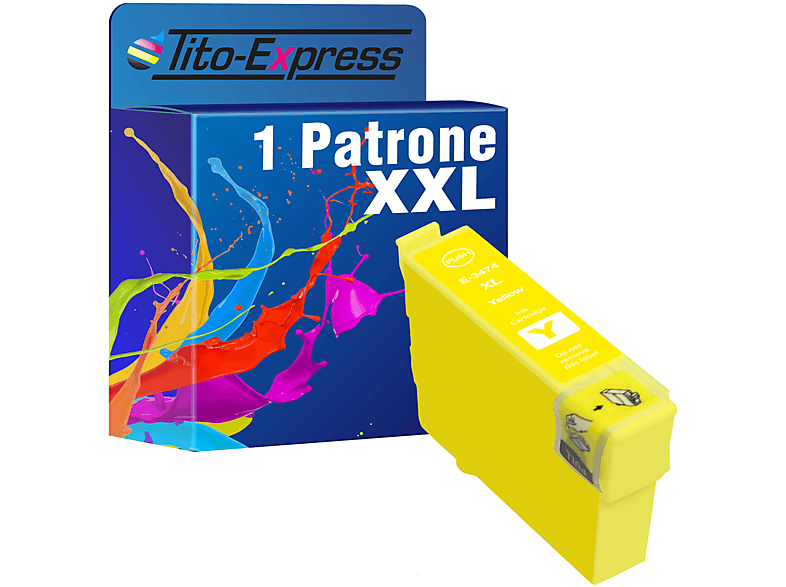 1 Epson Yellow Patrone (C13T34744010) TITO-EXPRESS T3474 Tintenpatrone ersetzt PLATINUMSERIE 34XL