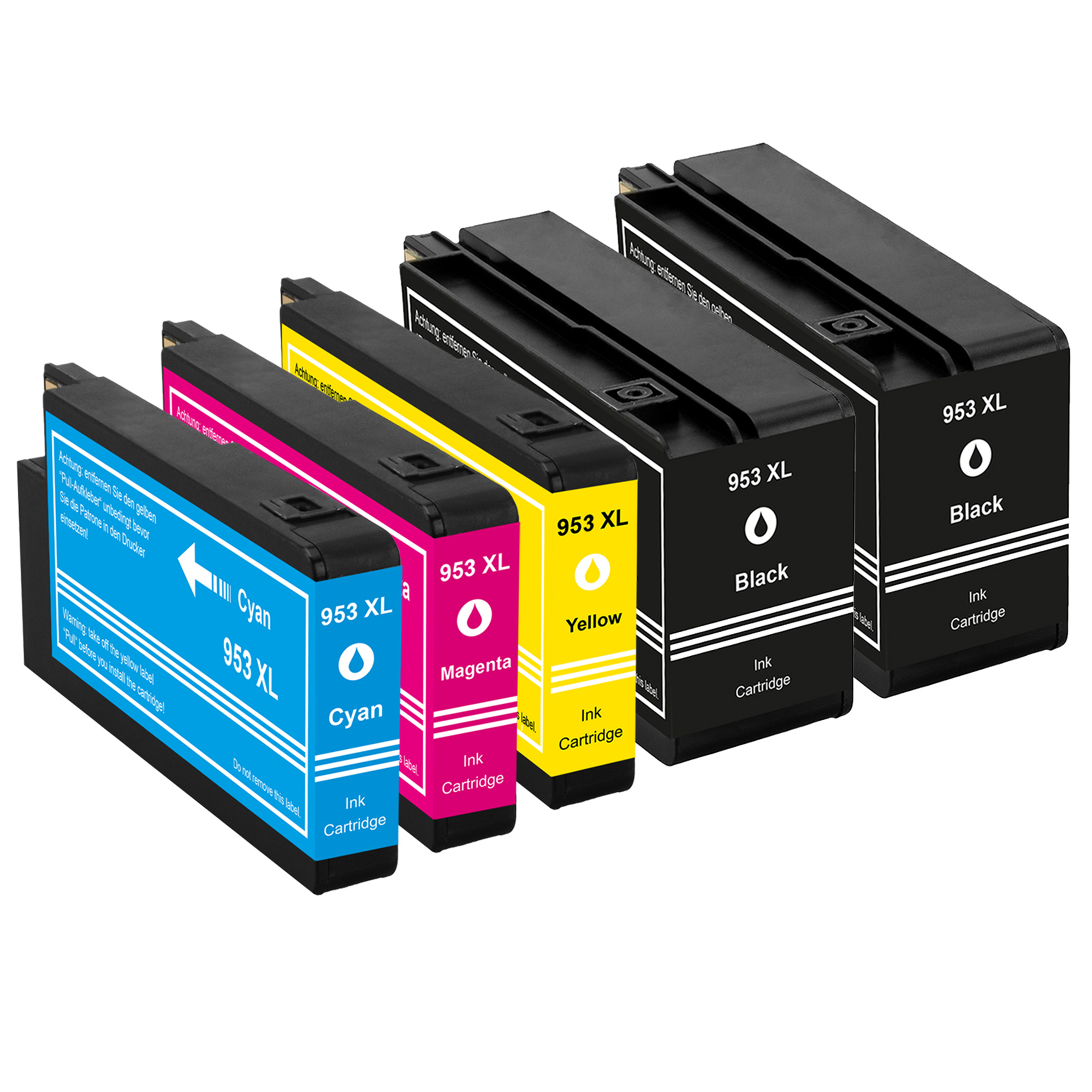 HP Yellow, Cyan, PLATINUMSERIE 5er Set Magenta XL ersetzt Black, Tintenpatronen 953 (3HZ52AE) TITO-EXPRESS