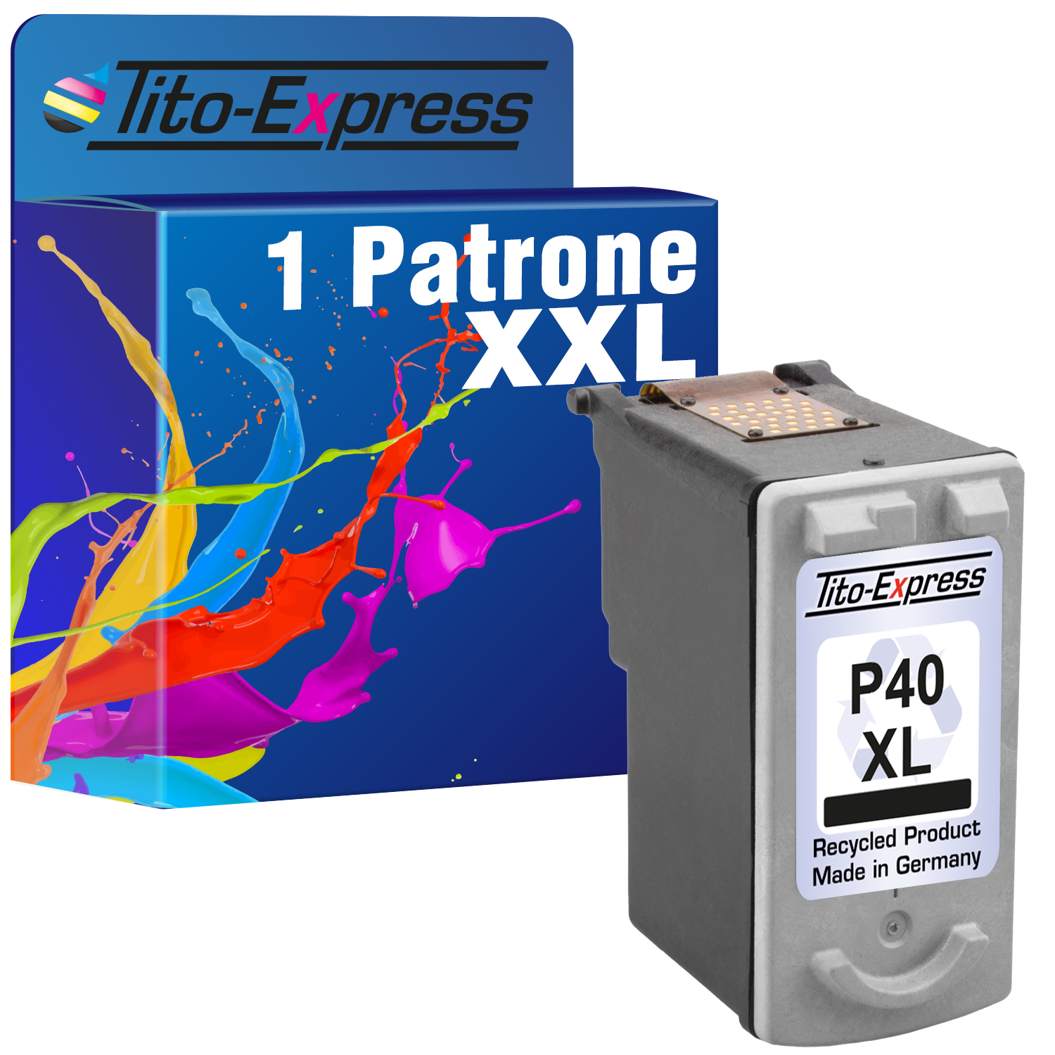 PLATINUMSERIE Tintenpatrone (0615B001) ersetzt TITO-EXPRESS Black PG-40 1 Patrone Canon XL