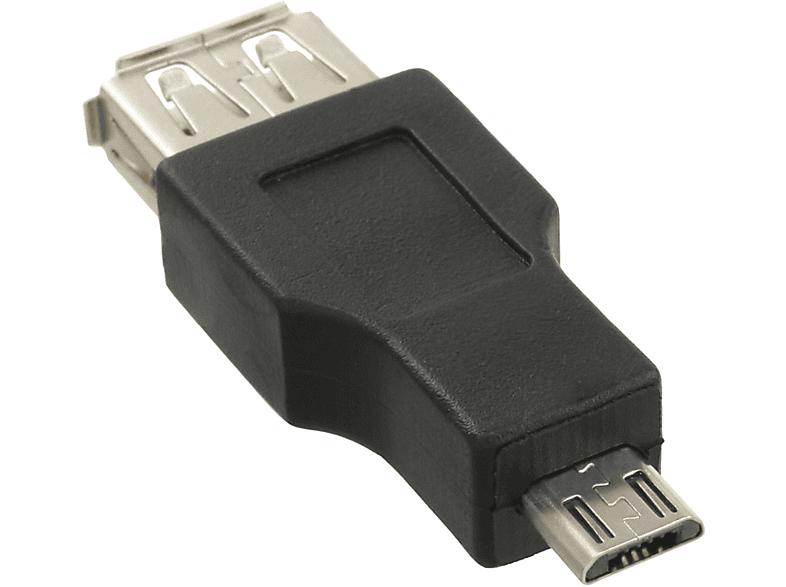 Micro-B schwarz Adapter, Buchse Adapter A USB an USB Stecker 2.0 Adapter, INLINE Micro-USB / InLine®