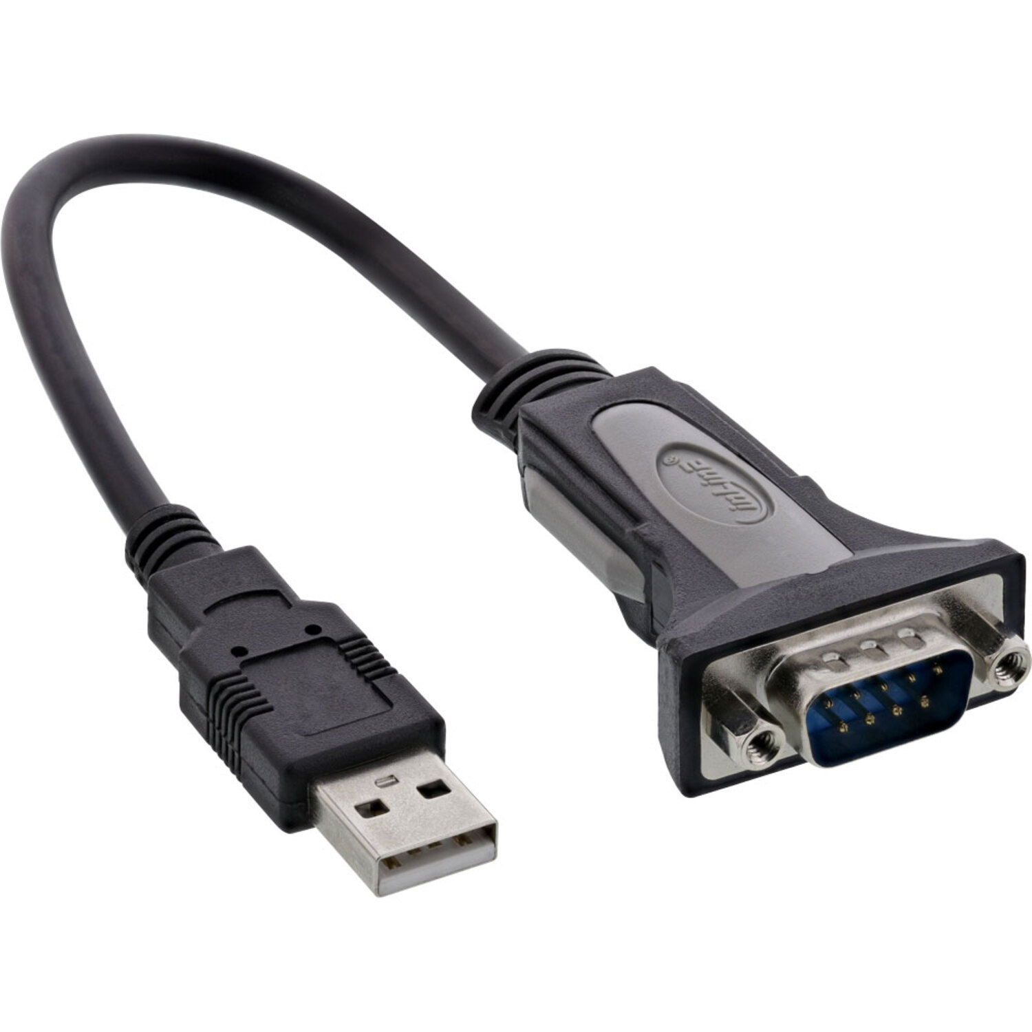 USB Adapterkabel, Seriell Stecker, Parallel, 9pol InLine® zu Seriell USB USB schwarz 2.0 Sub A -<gt/> D / INLINE an