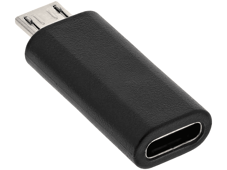 INLINE InLine® USB 2.0 Adapter, Micro-USB Stecker auf USB-C Buchse Adapter / USB 2.0 Adapter, schwarz