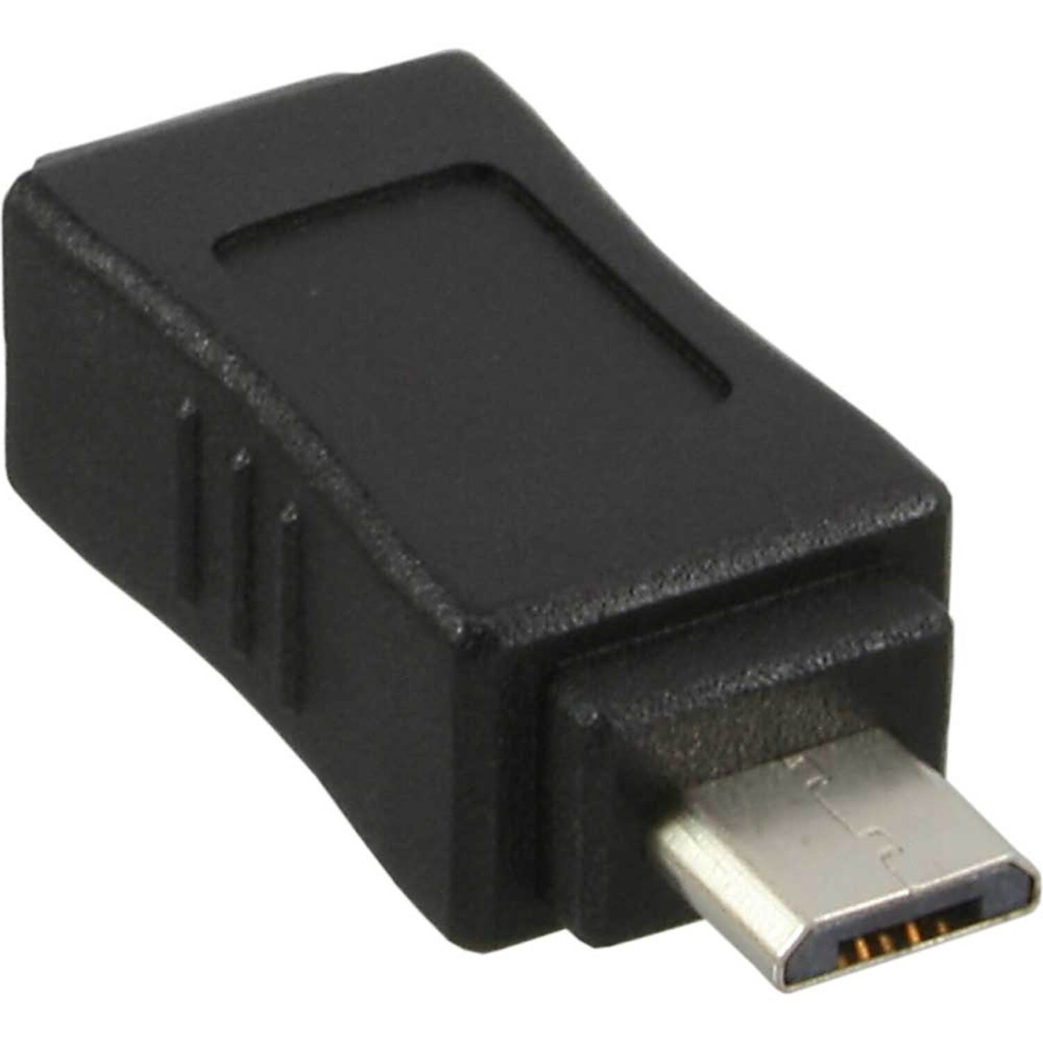 INLINE InLine® Micro-USB Adapter, Micro-B Adapter, 2.0 Buchse USB / USB 5-pol an schwarz Stecker Mini