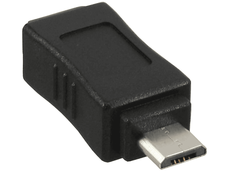 INLINE InLine® Micro-USB Adapter, Micro-B Adapter, 2.0 Buchse USB / USB 5-pol an schwarz Stecker Mini