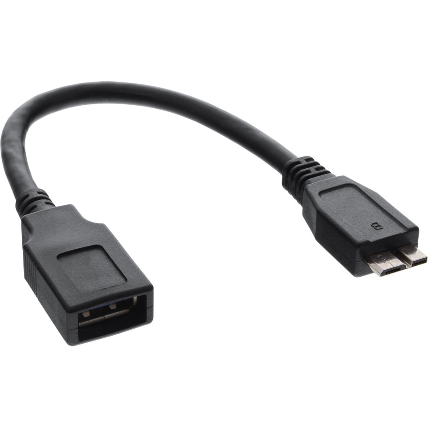 Micro-USB USB USB Micro-B InLine® / A schwarz OTG, OTG INLINE Adapterkabel, Stecker 3.0 an