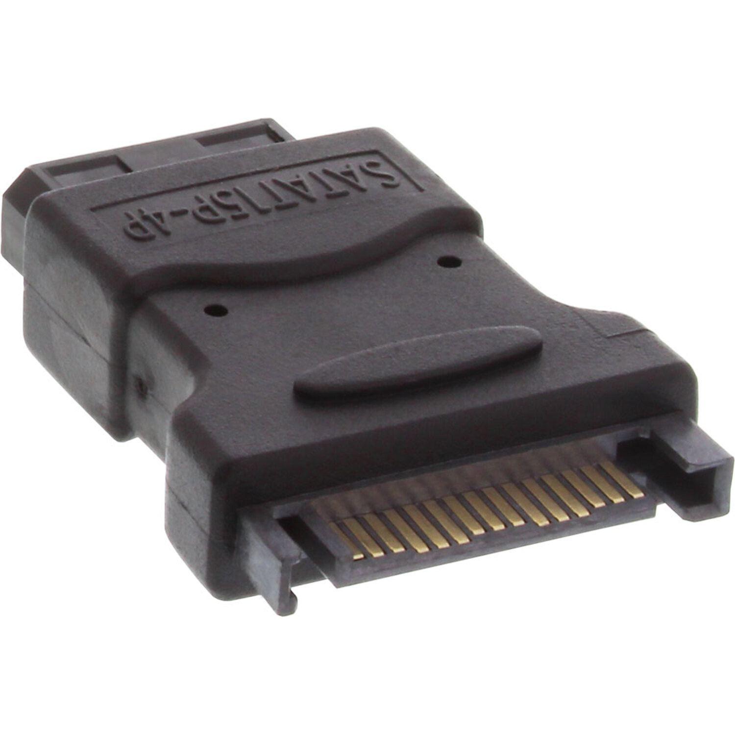 INLINE InLine® SATA Stromadapter, zu SATA, micro SATA Buchse 1x 5,25 / zu 4pol an Stecker schwarz 15pol / eSATA