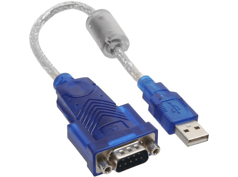 INLINE InLine® USB zu Seriell Adapterkabel Premium, Stecker A an 9pol Sub D USB -<gt/> Seriell / Parallel, transparent | USB-Zubehör