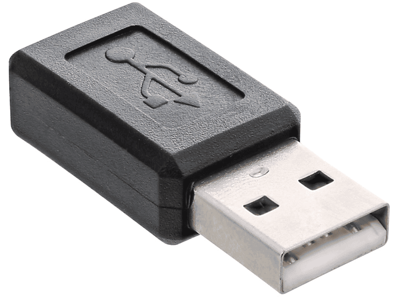 USB Buchse Adapter, an USB A Micro-USB USB B 2.0 / schwarz InLine® Adapter, INLINE Stecker Adapter