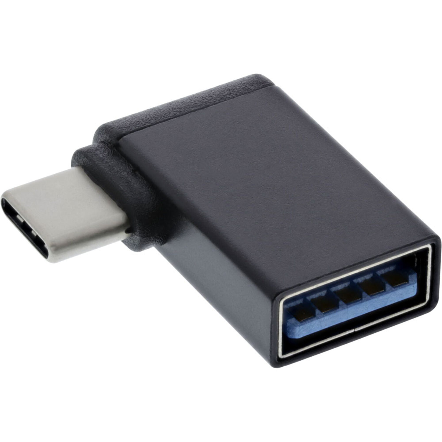 INLINE InLine® A Stecker 3.2 USB USB OTG, USB 90° USB-C schwarz an Adapter Buchse 3.2 Adapter, Gen.2