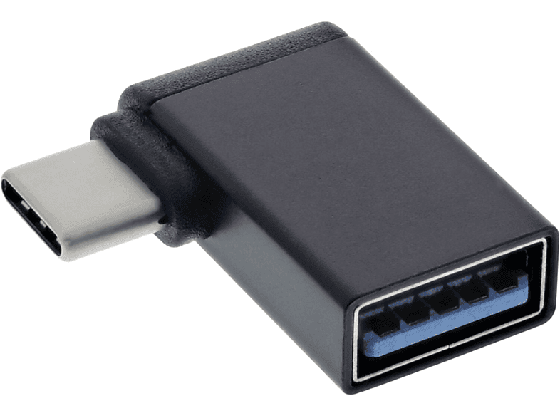 INLINE InLine® USB 3.2 Gen.2 Adapter OTG, USB-C Stecker an USB A Buchse 90° USB 3.2 Adapter, schwarz