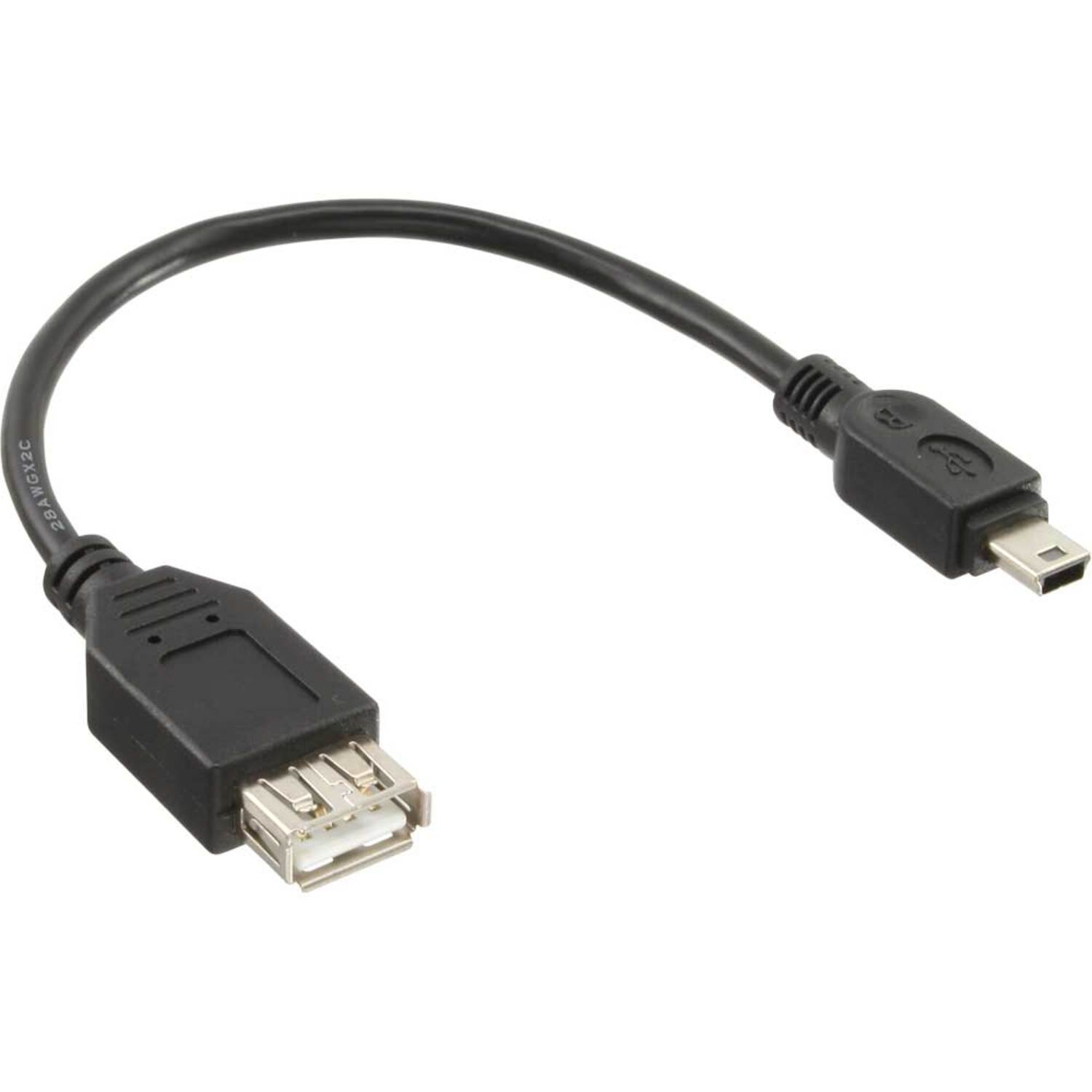 INLINE InLine® USB 2.0 2.0 auf Mini-5-pol. Adapterkabel, Stecker, Adapter, A USB 0,2m Buchse schwarz